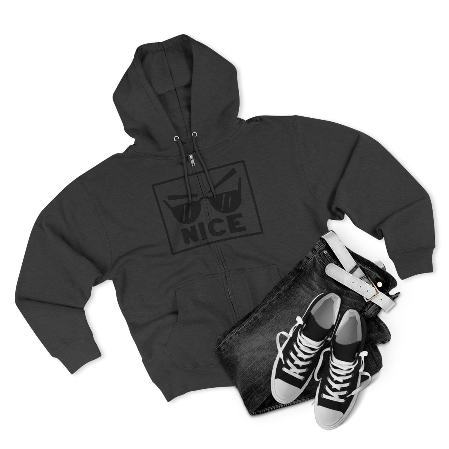 Cool Sunglasses Unisex Zip Hoodie - Streetwear Jacket, Gift for Friends, Casual Outfit, Winter Wear, Men's & Women's Fashion