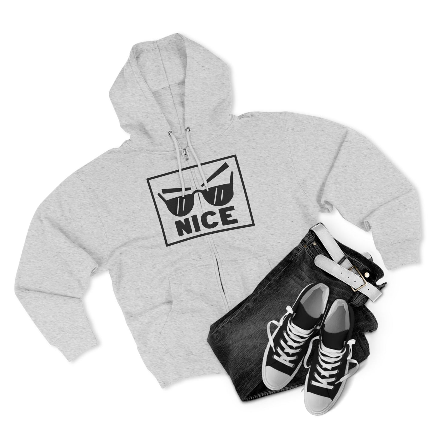 Cool Sunglasses Unisex Zip Hoodie - Streetwear Jacket, Gift for Friends, Casual Outfit, Winter Wear, Men's & Women's Fashion